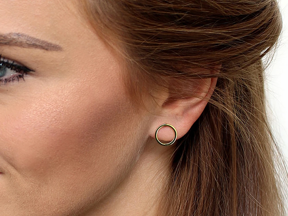Náušnice kroužky z nerezové oceli - zlaté