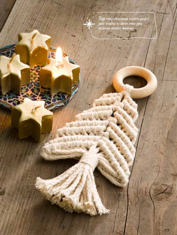 Makramé vánoční ozdoby pro adventní čas - kniha návodů