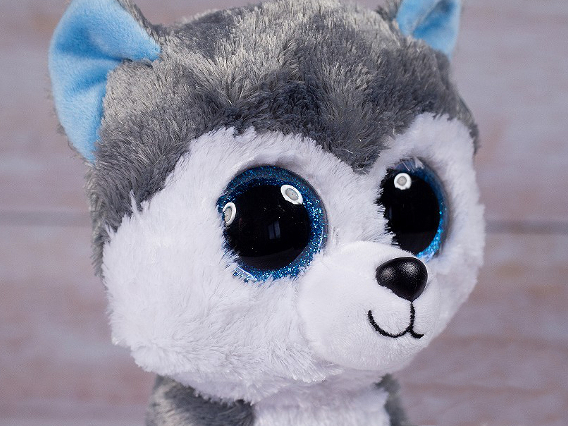 Oči pro macrame sovu 25mm modré glitrové