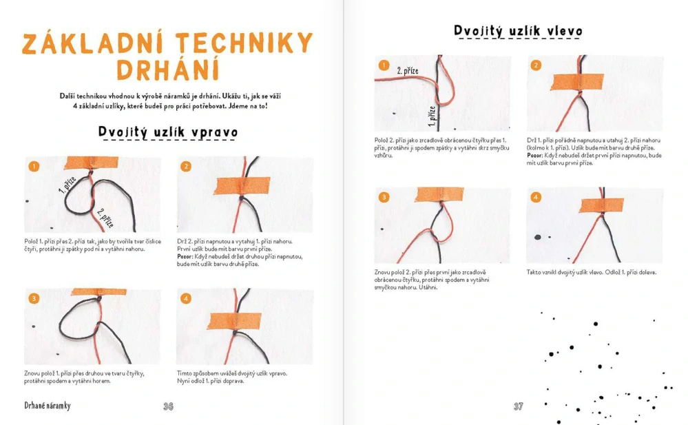 Náramky přátelství – návody na drhané a kumihimo náramky