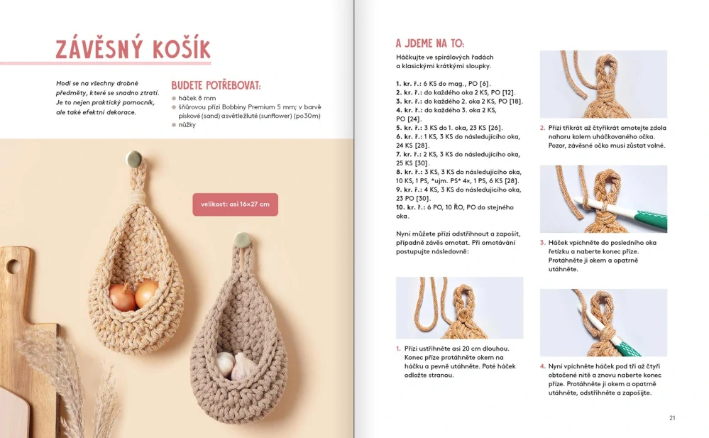 Háčkujeme ze šňůrové příze – moderní návody na stylové doplňky