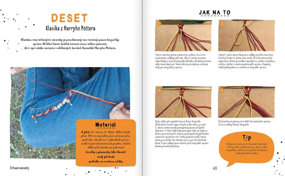 Náramky přátelství – návody na drhané a kumihimo náramky