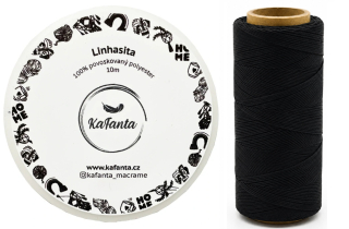 Voskovaná šňůra Linhasita 1 mm - barva PRETO - 10m
