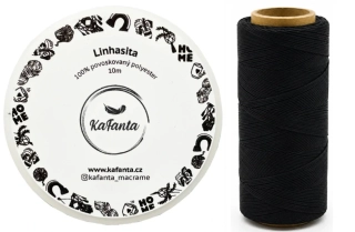 Voskovaná šňůra Linhasita 1 mm - barva PRETO - 10m