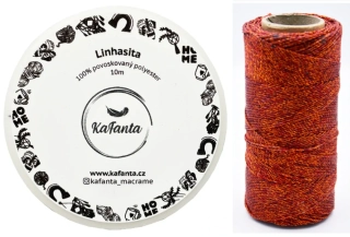 Voskovaná šňůra Linhasita 1 mm - barva COBRE - 10m