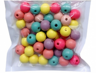 Barevné korálky 12mm pestré - VÝHODNÉ BALENÍ 50KS