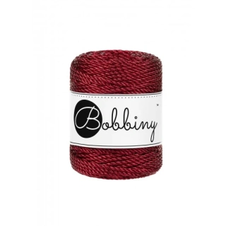 Bobbiny Macrame 3PLY regular Metalic red