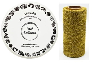 Voskovaná šňůra Linhasita 0,5 mm - barva OURO - 10m