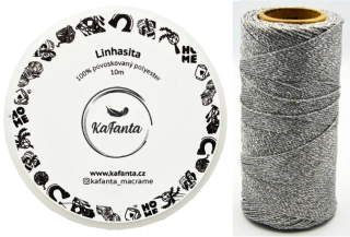 Voskovaná šňůra Linhasita 0,5 mm - barva PRATA - 10m