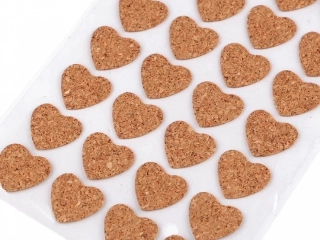 Korkové samolepky srdce