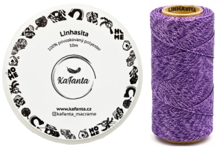 Voskovaná šňůra Linhasita 1 mm - barva PURPURA - 10m