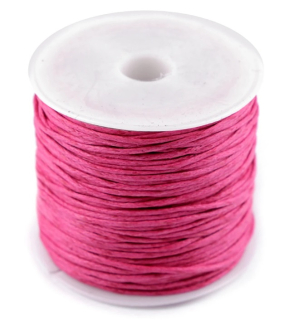 Voskovaná bavlněná šňůra Ø0,8 mm - tmavě růžová