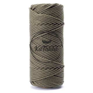 Bavlněná šňůra KaFanta Premium 3PLY 3mm - khaki