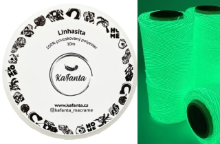 Voskovaná šňůra Linhasita 1 mm - barva LUX (svítící ve tmě) - 10m