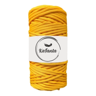 Polyesterová příze plochá 5mm/100m žlutá