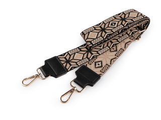 Látkový popruh na kabelku - béžově zlatá