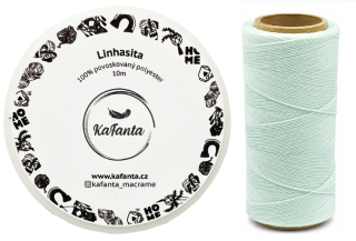 Voskovaná šňůra Linhasita 1 mm - barva Fresh Mint - 10m