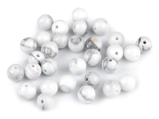 Minerální korálky Howlit Ø6 mm - 10 ks