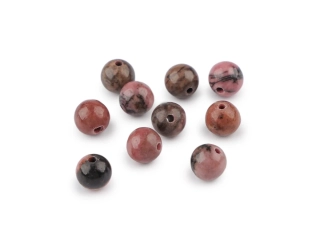 Minerální korálky Rodonit tmavý Ø6 mm - 10 ks