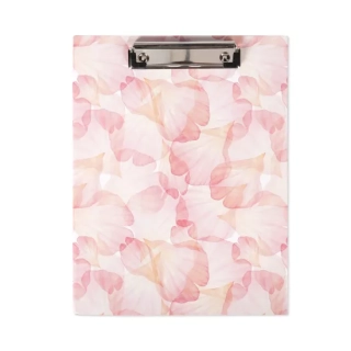 Desky A4 s klipem s růžovými květy