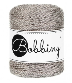 Macrame Bobbiny 3PLY regular metallic platinum