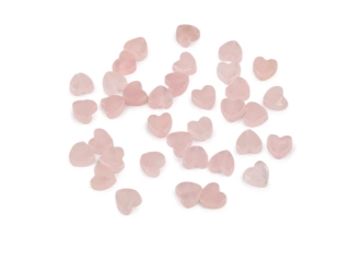 Skleněný korálek srdce Ø6 mm - světle růžová - 10 ks