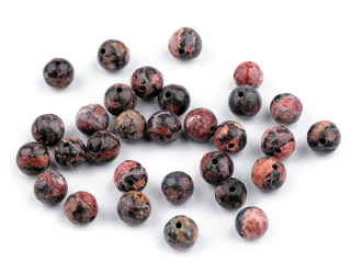 Minerální korálky Jaspis leopardí Ø6 mm - 10 ks