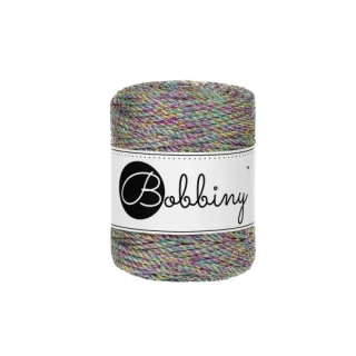Macrame Bobbiny 3PLY regular metallic Aurora
