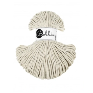 Bobbiny Junior 3 mm – bavlněná šňůra 100 m Cashmere Beige