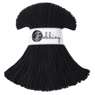 Bobbiny Junior 3 mm – bavlněná šňůra 100 m Black