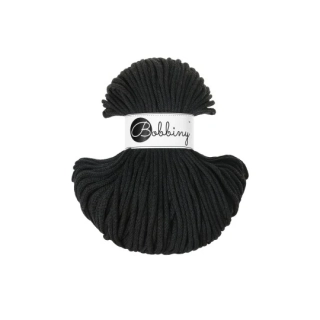 Bobbiny Classic 4 mm Black – bavlněná šňůra 100 m na macramé a háčkování