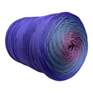 Polyesterová příze plochá 5mm/250m ombré klubko dark blue