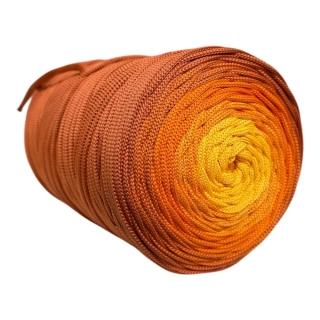 Polyesterová příze plochá 5mm/250m ombré klubko terakota