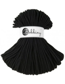 Bobbiny Premium 5 mm Black – bavlněná šňůra 100 m | Macramé a háčkování
