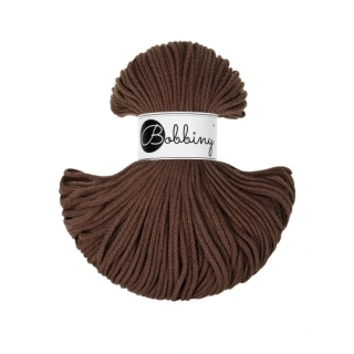 Bobbiny Junior 3 mm – bavlněná šňůra 100 m Chocolate Brown