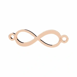Stříbrný spojovací přívěsek Ag 925 – nekonečno 20 mm, růžově pozlacený 18K