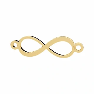 Stříbrný spojovací přívěsek Ag 925 – nekonečno 20 mm, pozlacený 14K
