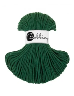 Bobbiny Junior 3 mm – bavlněná šňůra 100 m Pine Green