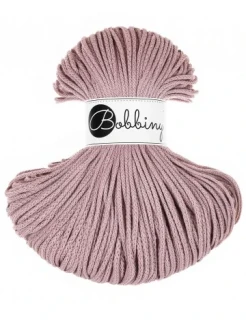 Bobbiny Junior 3 mm – bavlněná šňůra 100 m Mauve