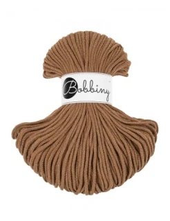 Bobbiny Junior 3 mm – bavlněná šňůra 100 m Caramel