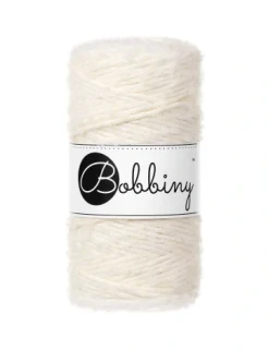 Bobbiny Bouclé 3 mm - macramé šňůra s alpakou, 100 m - Natural