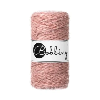 Bobbiny Bouclé 3 mm - macramé šňůra s alpakou, 100 m - Blush