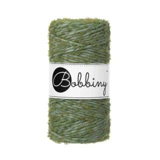 Bobbiny Bouclé 3 mm - macramé šňůra s alpakou, 100 m - Eucalyptus Green