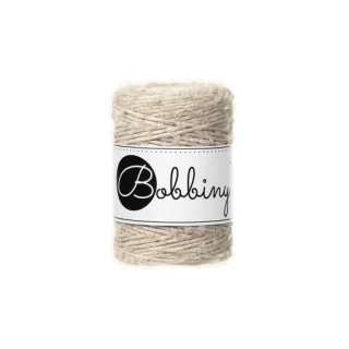 Bobbiny Bouclé 1,5 mm - macramé šňůra s alpakou, 100 m - Beige