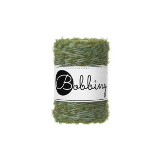 Bobbiny Bouclé 1,5 mm - macramé šňůra s alpakou, 100 m - Eucalyptus Green