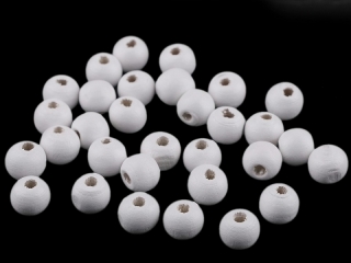Dřevěný korálek Ø10 mm - bílý