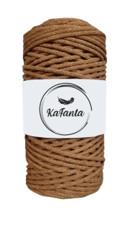 Bavlněná šňůra KaFanta 3 mm - karamelová