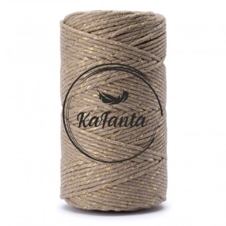 Macrame příze KaFanta PREMIUM 3mm/200m - beige gold