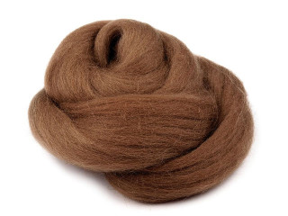 Ovčí rouno Merino česané 20 g – světle hnědá
